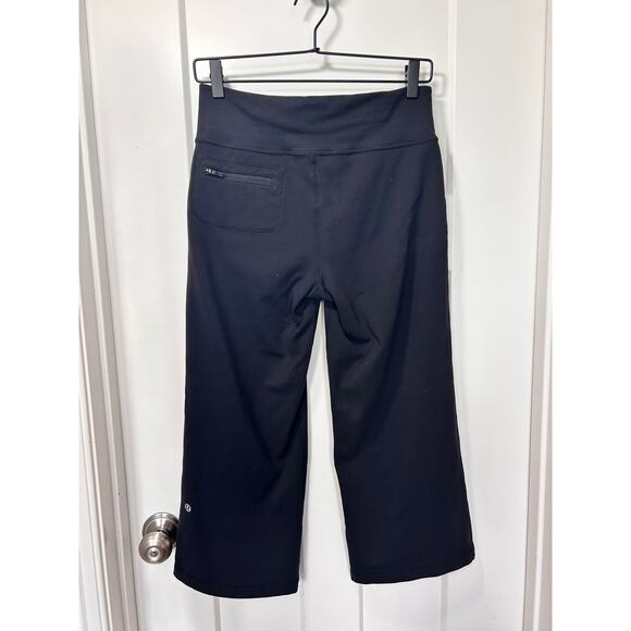 Lululemon Athletica Women's Drawstring Wide Leg Athletic Crop‎ Capri Pants Black - Picture 6 of 11